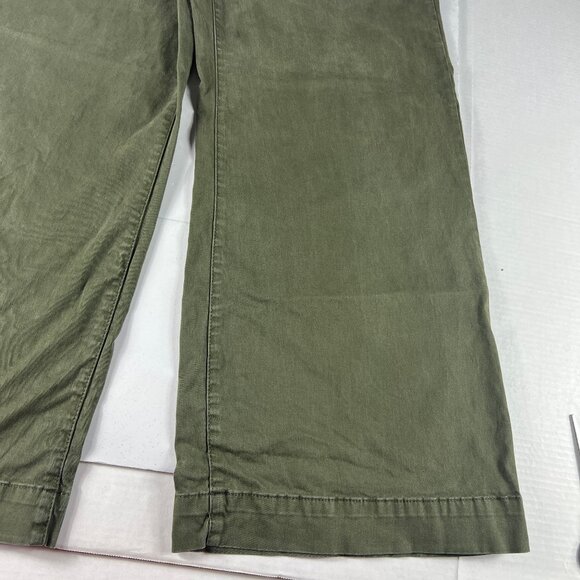 Frame Pants Women's 33x30* Le Tomboy Wide Leg Dark Green Stretch Trousers Tag 31 - Picture 5 of 16